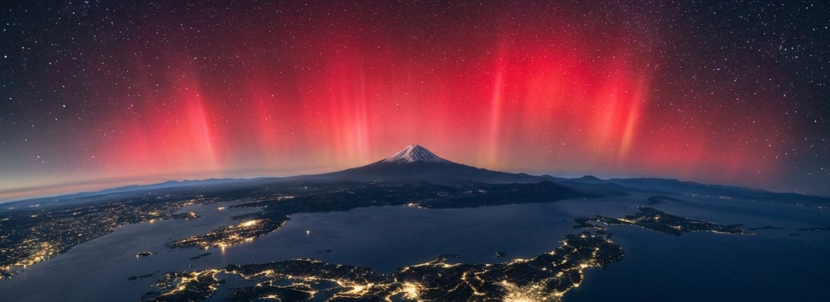 Scientists observe large red auroras extending into space over Japan