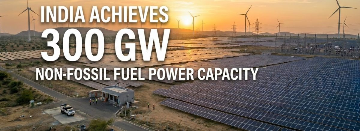 India Achieves 300 GW Milestone in Non-Fossil Energy Capacity Ahead of 2030 Goal
