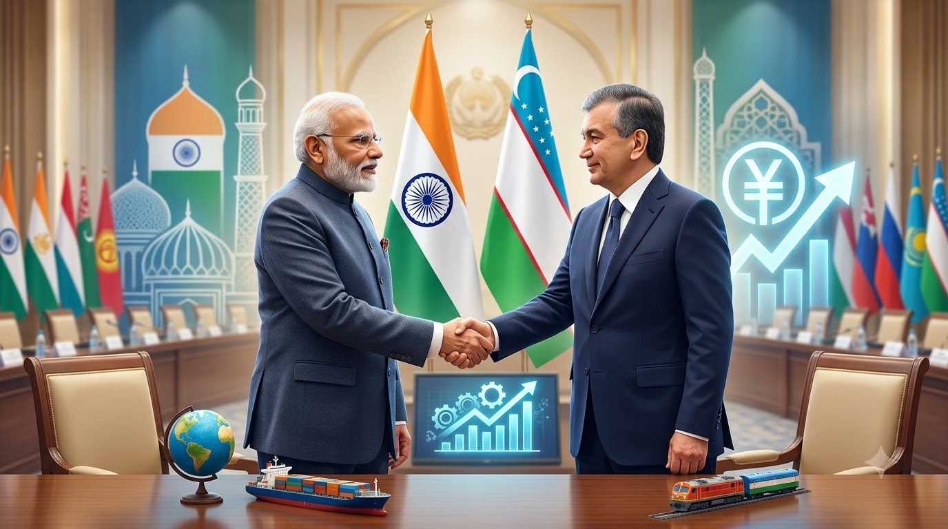 India and Uzbekistan Strengthen Ties with Comprehensive Strategic Partnership and Establish $5 Billion Trade Target