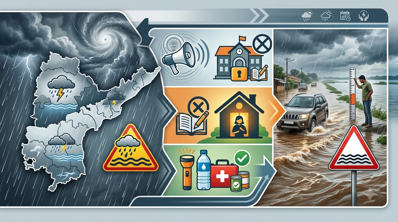 Andhra Pradesh and Telangana Issue Flash Flood Alerts and School Closures Due to Heavy Rain